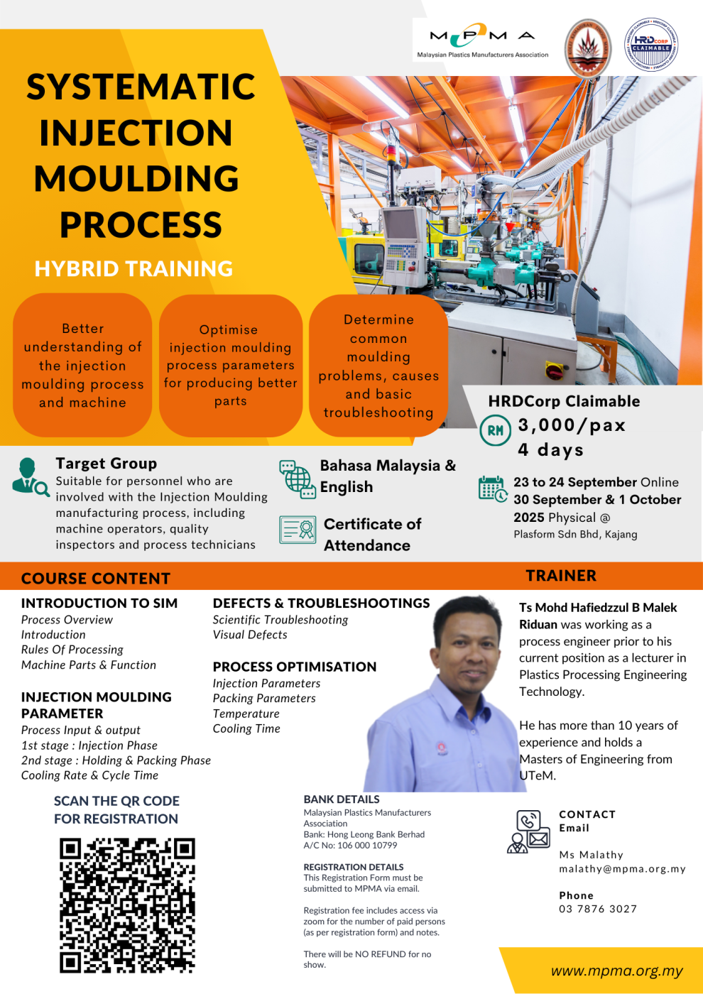 SYSTEMATIC INJECTION  MOULDING  PROCESS (HYBRID TRAINING)