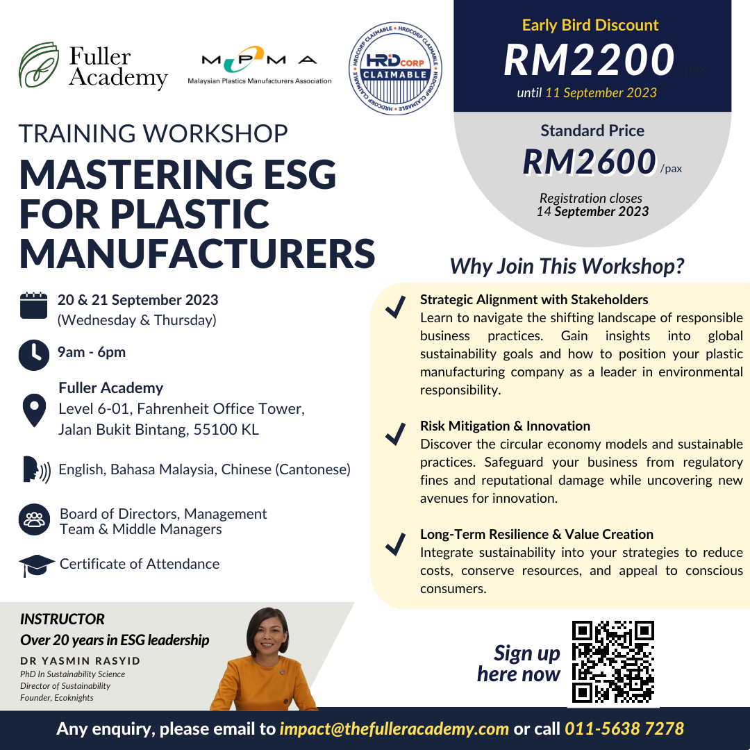 TRAINING ON MASTERING ESG FOR PLASTICS MANUFACTURERS